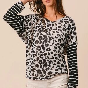 BiBi Leopard Printed Jersey Knit Gathering Cami Top main image 1